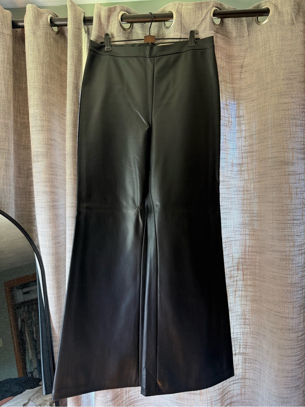 Hutch Black Faux Leather Wide-Leg Pants
